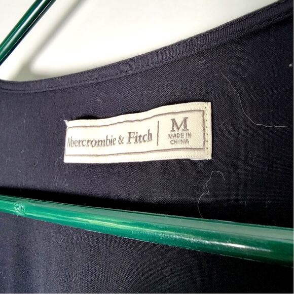 Abercrombie & Fitch Black Jumpsuit Medium Tie Front Elastic Waist Flowy Boho - Picture 4 of 9